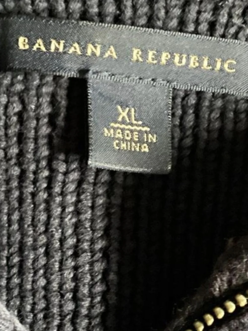 Mens Banana Republic Navy Blue Full Zip Grandpacore Cardigan Sweater (XLarge)